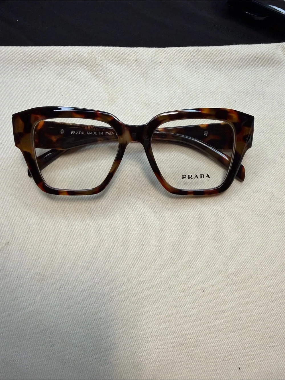 Prada Tortoiseshell Brown Square Optical Frames - Picture 2 of 7